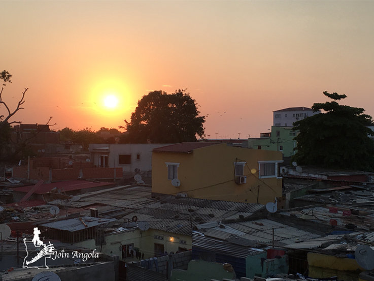 Sunset seen from the roofs of Luanda.